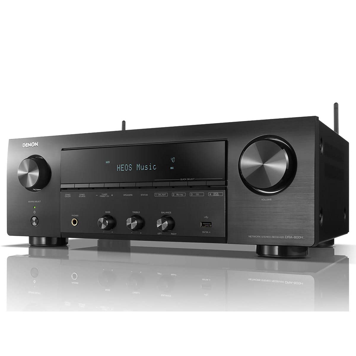 Denon DRA-800H Stereo Receiver und Verstärker, Alexa Kompatibel, 5 HDMI Eingänge, Phono-Eingang, Bluetooth und WLAN, DAB+ Radio, Musikstreaming, AirPlay 2, HEOS Multiroom, Schwarz - Image 2